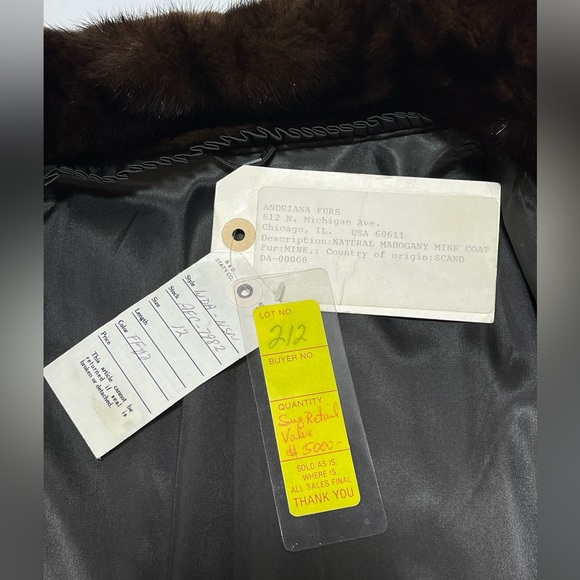 Natural Mahogany Mink Fur Coat Andriana Furs Full Length Size 12 - EXCELLENT - Picture 12 of 17